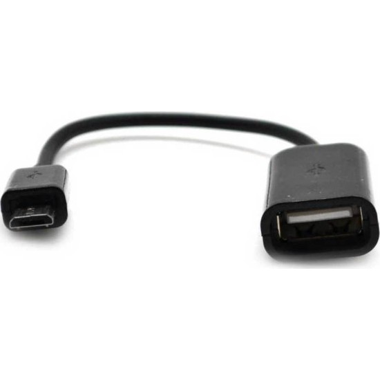 Μετατροπέας micro USB male σε USB-A female Black