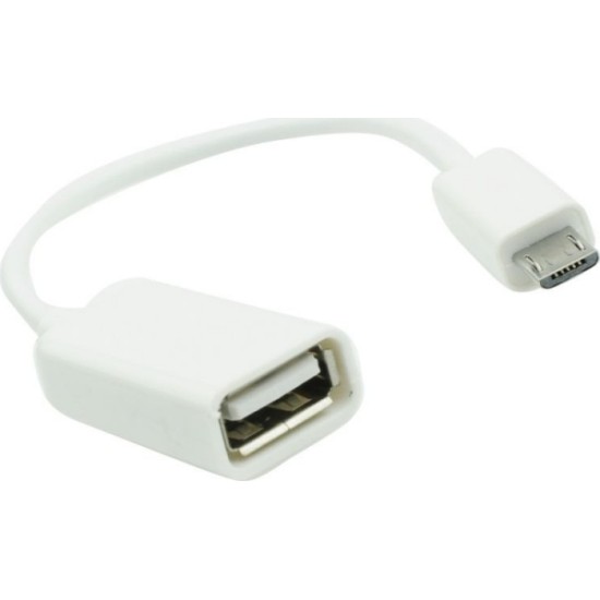 Μετατροπέας micro USB male σε USB-A female Λευκό