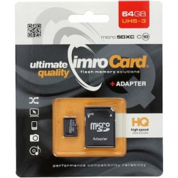 IMRO UHS Class10 + microSDXC 64GB Class 10 U3 UHS-III με αντάπτορα
