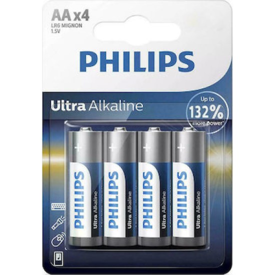 Philips Ultra Αλκαλικές Μπαταρίες AA 1.5V 4τμχ