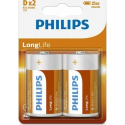 Philips LongLife Μπαταρίες Zinc D 1.5V 2τμχ