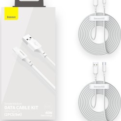 Baseus Simple Wisdom Regular USB 2.0 Cable USB-C male - USB-A male Λευκό 1.5m 