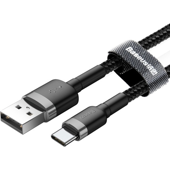 Baseus Cafule Braided USB 2.0 Cable USB-C male - USB-A male Μαύρο 1m 