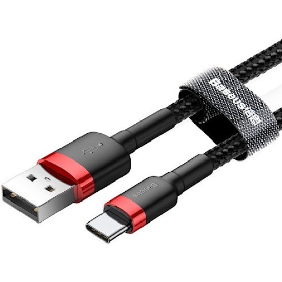 Baseus Cafule Braided USB 2.0 Cable USB-C male - USB-A male Μαύρο 1m 