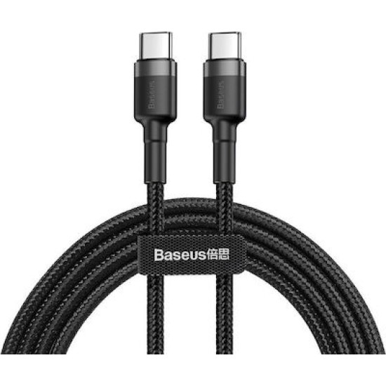 Baseus Cafule Braided USB 2.0 Cable USB-C male - USB-C male Γκρι 1m