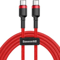 Baseus Cafule Braided USB 2.0 Cable USB-C male - USB-C male Κόκκινο 1m