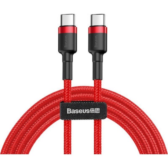 Baseus Cafule Braided USB 2.0 Cable USB-C male - USB-C male Κόκκινο 1m