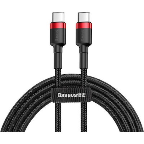 Baseus Cafule Braided USB 2.0 Cable USB-C male - USB-C male Μαύρο 1m 