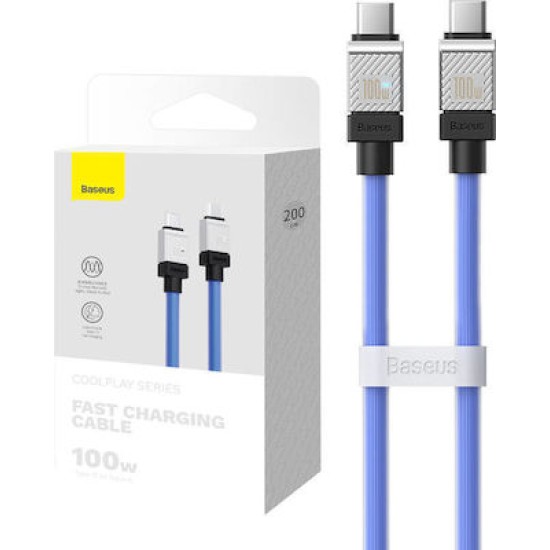 Baseus CoolPlay USB 2.0 Cable USB-C male - USB-C male 100W Μπλε 2m 