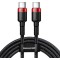 Baseus Cafule Braided USB 2.0 Cable USB-C male - USB-C male Κόκκινο 2m