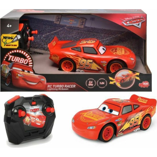 Dickie Cars 3 Lightning Mcqueen Turbo Τηλεκατευθυνόμενο Αυτοκίνητο 1:24