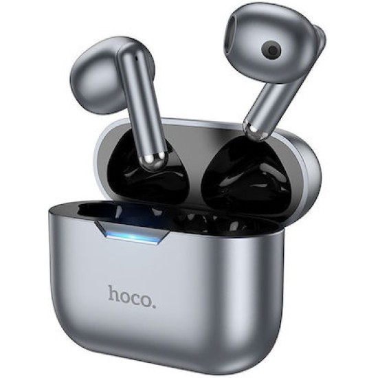 Hoco EW34 Earbud Bluetooth Handsfree Ακουστικά με Θήκη Φόρτισης Γκρι