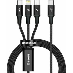 Baseus Rapid Series Braided USB to Lightning / Type-C / micro USB Cable 3A Μαύρο 1.5m (CAMLT-SC01) 