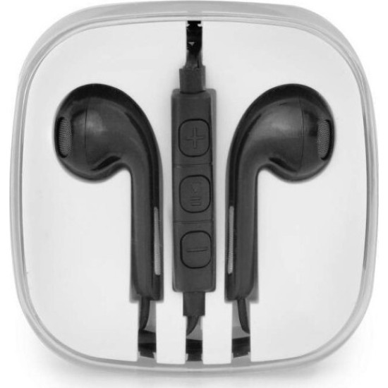 HF Earbuds Handsfree με Βύσμα 3.5mm Mαύρο