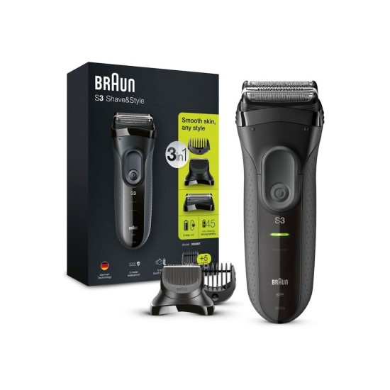 Braun Series 3 3000 BT S0454385 Ξυριστική Μηχανή Προσώπου Επαναφορτιζόμενη