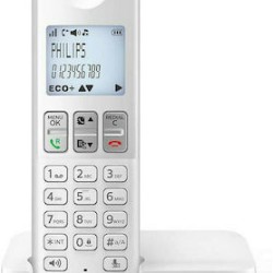 Philips D250 Ασύρματο Τηλέφωνο με Aνοιχτή Aκρόαση Λευκό