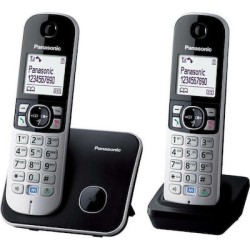 Panasonic KX-TG6812 Duo Ασύρματο Τηλέφωνο Duo με Aνοιχτή Aκρόαση Μαύρο