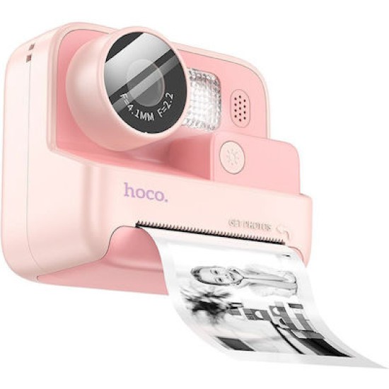 Hoco DV200 Compact Φωτογραφική Μηχανή 48MP με Οθόνη 2" Ροζ