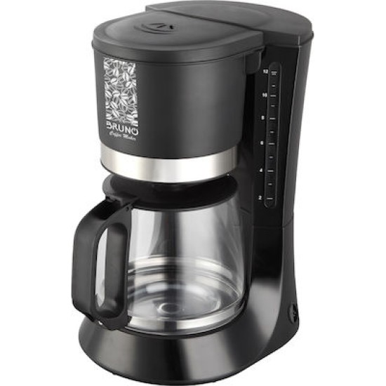 BRUNO καφετιέρα φίλτρου BRN-0086, 680W, έως 12 φλυτζάνια, 1.2L, μαύρη