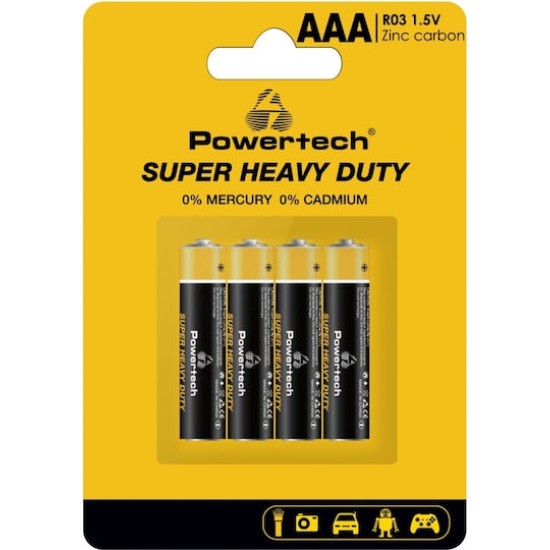 Powertech Carbon Μπαταρίες Zinc AAA 1.5V 4τμχ