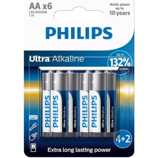 Philips Ultra Αλκαλικές Μπαταρίες AA 1.5V 6τμχ