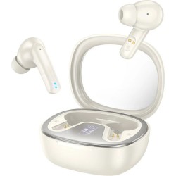 Hoco EQ6 In-ear Bluetooth Handsfree Ακουστικά με Θήκη Φόρτισης Milky White