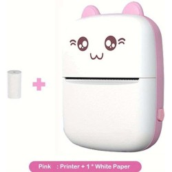 Portable Mini Printer Photos Φορητός Εκτυπωτής Bluetooth White Pink