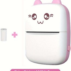 Portable Mini Printer Photos Φορητός Εκτυπωτής Bluetooth White Pink