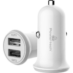 Powertech Φορτιστής Αυτοκινήτου 3.4A με Θύρες: 2xUSB Λευκός