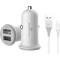 Powertech Φορτιστής Αυτοκινήτου 3.4A με Θύρες: 2xUSB μαζί με Καλώδιο Micro-USB Λευκός