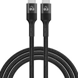 Powertech Braided USB 2.0 Cable USB-C male - USB-C 60W Μαύρο 0.6m (PTR-0131)