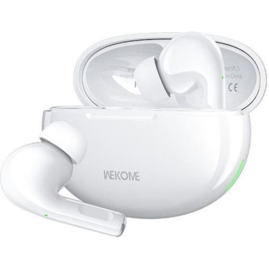 WK WS-16 In-ear Bluetooth Handsfree Ακουστικά με Θήκη Φόρτισης Λευκά