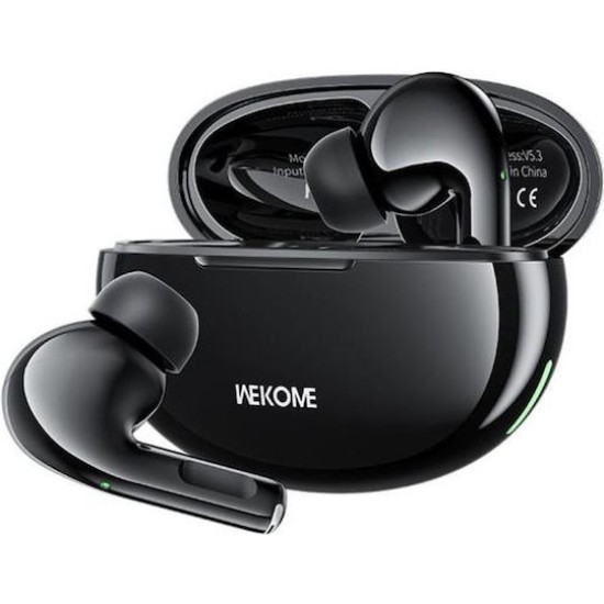 WK WS-16 In-ear Bluetooth Handsfree Ακουστικά με Θήκη Φόρτισης Μαύρα