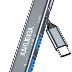 Kakusiga USB 3.0 Hub 4 Θυρών με σύνδεση USB-C Γκρι