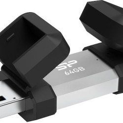 Silicon Power C51 64GB USB 3.2 Stick με σύνδεση USB-A & USB-C Ασημί
