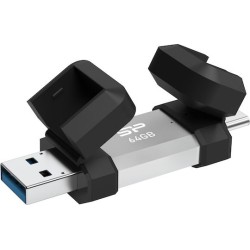 Silicon Power C51 64GB USB 3.2 Stick με σύνδεση USB-A & USB-C Ασημί