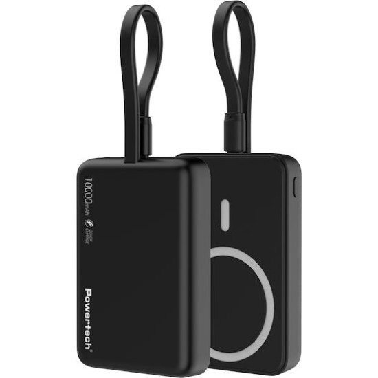 Powertech PT-1376 MagSafe Power Bank 10000mAh 20W με Θύρα USB-C Μαύρο
