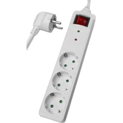 Powertech Πολύπριζο Ασφαλείας 3 Θέσεων με Διακόπτη και Καλώδιο 1.5m