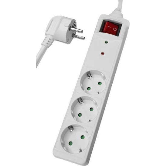 Powertech Πολύπριζο Ασφαλείας 3 Θέσεων με Διακόπτη και Καλώδιο 1.5m