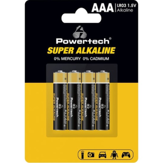 Powertech Super Αλκαλικές Μπαταρίες AAA 1.5V 4τμχ
