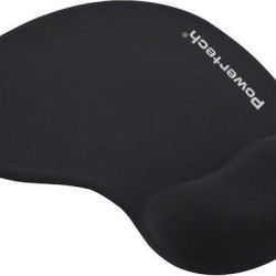 Powertech PT-1293 Mouse Pad 230mm με Στήριγμα καρπού Μαύρο