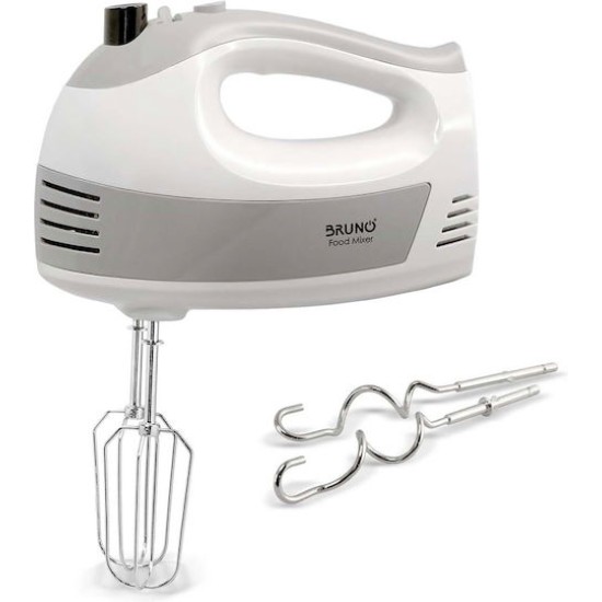 BRUNO μίξερ χειρός BRN-0110, 500W, 5 ταχύτητες & turbo, λευκό
