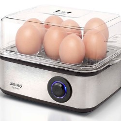 Bruno Βραστήρας Αυγών 8 Θέσεων 500W Ασημί