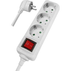 Powertech Πολύπριζο 3 Θέσεων με Διακόπτη και Καλώδιο 1.5m