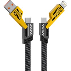 POWERTECH καλώδιο USB-C/USB σε USB-C/Lightning PTR-0164, 65W, 480Mbps, 1m, μαύρο