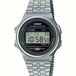 Casio Vintage Round Ψηφιακό Ρολόι 36.6mm Μπαταρίας με Ασημί Μεταλλικό Μπρασελέ