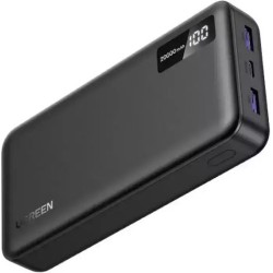 Ugreen PB312 Power Bank 20000mAh 20W με 2 Θύρες USB-A και Θύρα USB-C Μαύρο