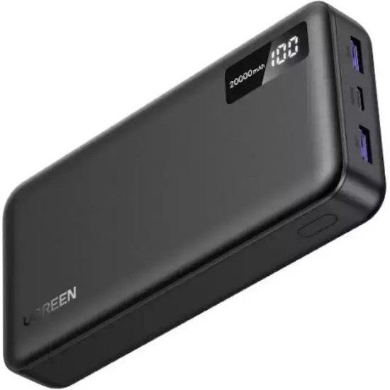 Ugreen PB312 Power Bank 20000mAh 20W με 2 Θύρες USB-A και Θύρα USB-C Μαύρο