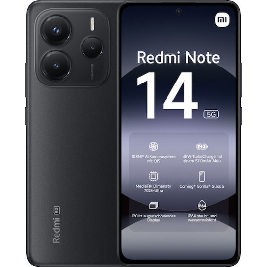 Xiaomi Redmi Note 14 5G Dual SIM (6/128GB) Midnight Black