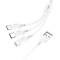 Kakusiga USB to Type-C / Lightning / micro USB Cable 5A Λευκό 1.2m KSC-997
